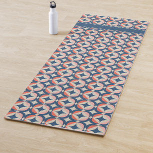 Addieren Sie Ihr Namens  blaues u. korallenrotes Yogamatte
