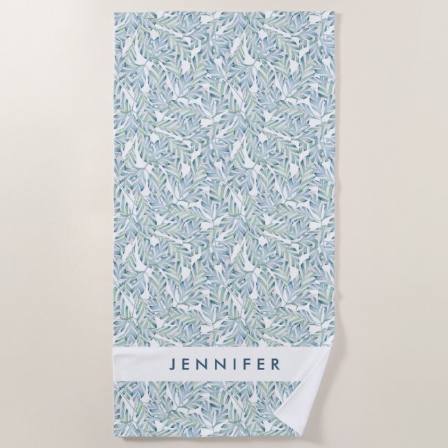 Addieren Sie Ihr Namens| dekoratives gestreiftes Strandtuch (Vorderseite)
