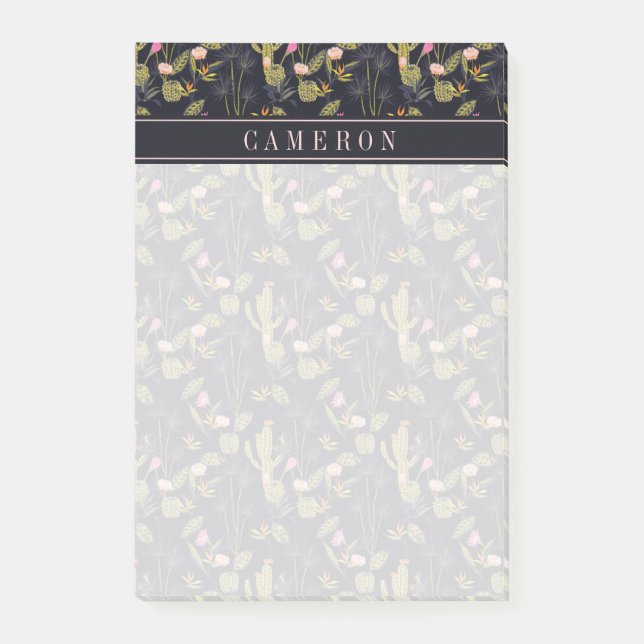 Addieren Sie Ihr Namens| dunkles Post-it Klebezettel (Vorderseite)