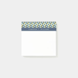 Addieren Sie Ihr Namens geometrisches Gold u. Post-it Klebezettel