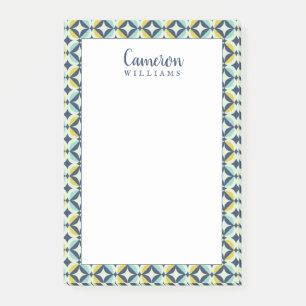 Addieren Sie Ihr Namens  geometrisches Gold u. Post-it Klebezettel