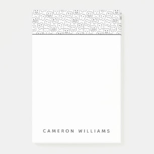 Addieren Sie Ihr Namens  glückliches Zahn-Muster Post-it Klebezettel