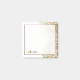 Addieren Sie Ihr Namens  Gold tropisches Post-it Klebezettel