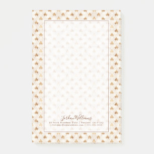 Addieren Sie Ihr Namens  Goldkunst-Deko-Muster Post-it Klebezettel