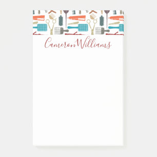 Addieren Sie Ihr Namens Haarpflege-Muster Post-it Klebezettel