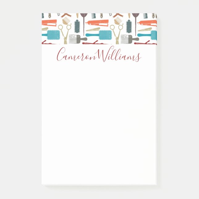 Addieren Sie Ihr Namens| Haarpflege-Muster Post-it Klebezettel (Vorderseite)