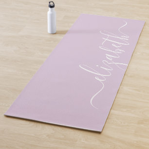 Addieren Sie Ihr Namens Handschrifts-Pastelllila Yogamatte