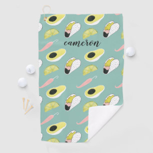 Addieren Sie Ihr Namens  lassen uns Taco über Golfhandtuch