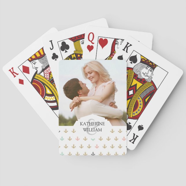 Addieren Sie Ihr Namens| Minianker-Muster Spielkarten (Rückseite)