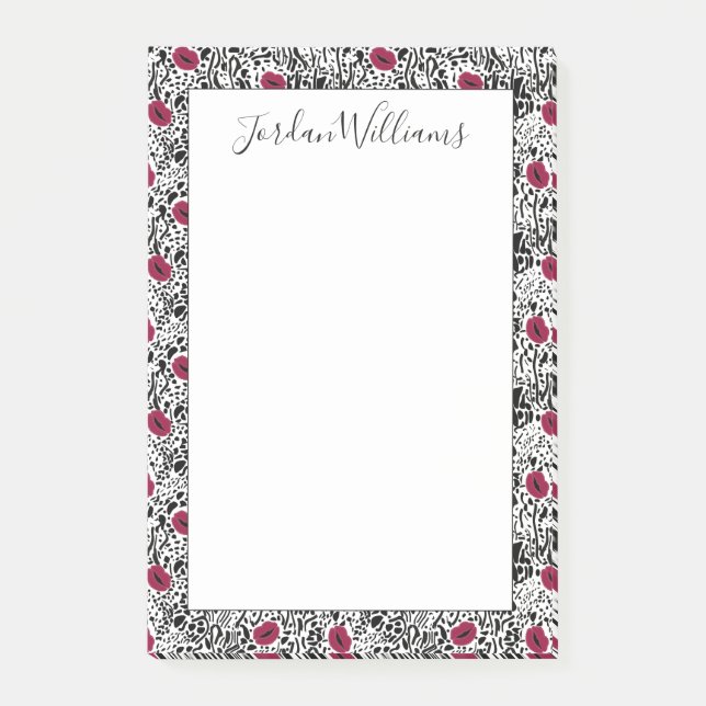 Addieren Sie Ihr Namens| modernes Muster der Post-it Klebezettel (Vorderseite)