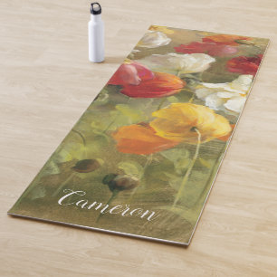 Addieren Sie Ihr Namens Mohnblumen-Feld Yogamatte