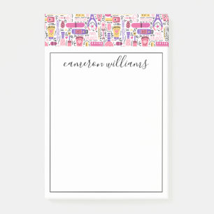 Addieren Sie Ihr Namens niedliches Post-it Klebezettel