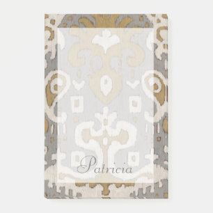 Addieren Sie Ihr Namens  ockerhaltiges Ikat I Post-it Klebezettel