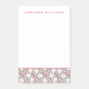 Addieren Sie Ihr Namens  Regenbogen-Zahn-Muster Post-it Klebezettel