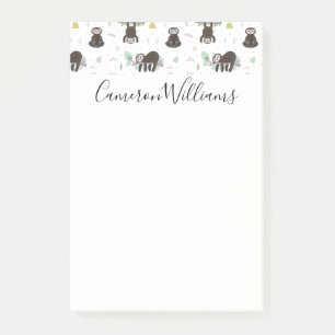 Addieren Sie Ihr Namens  schläfriges süßes Post-it Klebezettel