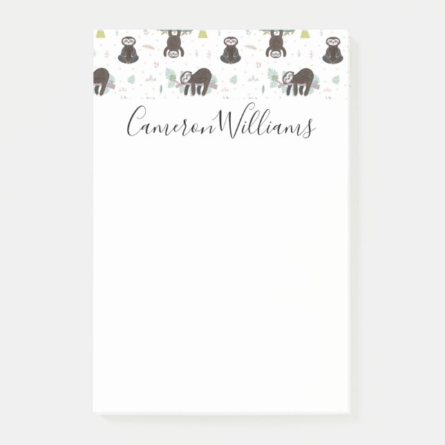 Addieren Sie Ihr Namens| schläfriges süßes Post-it Klebezettel (Vorderseite)