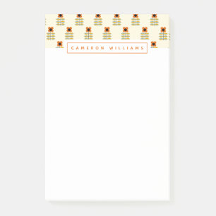 Addieren Sie Ihr Namens  skandinavisches orange Post-it Klebezettel