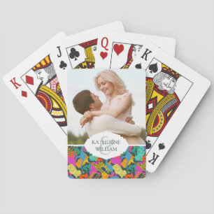 Addieren Sie Ihr Namens Tier-Silhouette-Muster Spielkarten