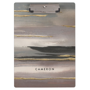 Addieren Sie Ihr Namens vergoldetes Gold des Klemmbrett