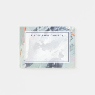 Addieren Sie Ihr Namens  vielstimmiges Meer - Blau Post-it Klebezettel