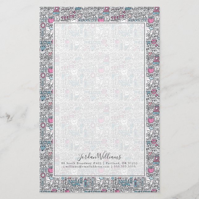 Addieren Sie Ihr Namens| zahnmedizinisches Briefpapier (Vorderseite)