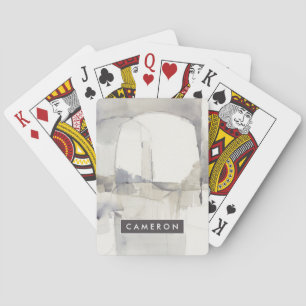 Addieren Sie Ihr Namensgraues abstraktes   Spielkarten