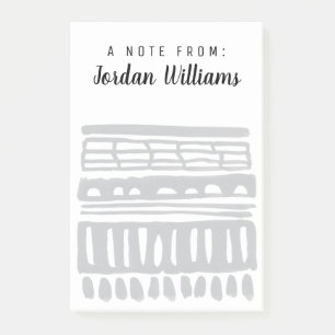 Addieren Sie Ihr Namensmodernes schwarzes Aquarell Post-it Klebezettel