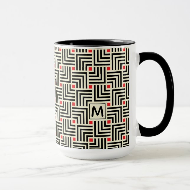 Addieren Sie Ihre Anfangs| geometrischen Linien Tasse (Rechts)