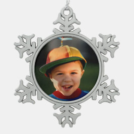 Addieren Sie Ihre Bild-Schneeflocke Schneeflocken Zinn-Ornament