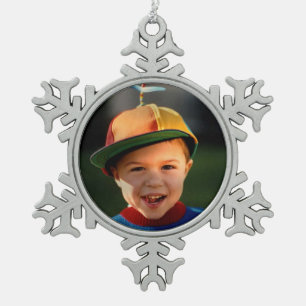 Addieren Sie Ihre Bild-Schneeflocke Schneeflocken Zinn-Ornament