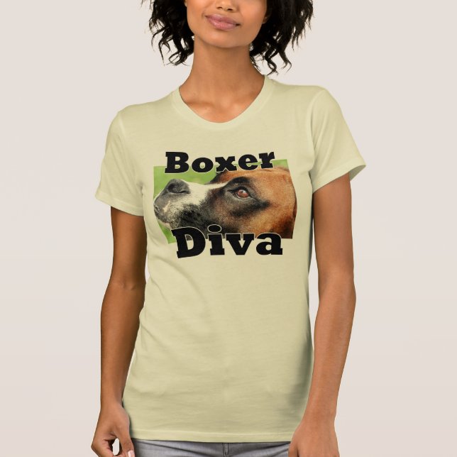 ADDIEREN Sie IHRE FOTO Boxer DIVA T-Shirt (Vorderseite)