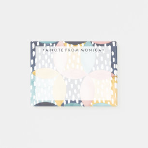 Addieren Sie Ihre Namens  Aquarell-geometrischen Post-it Klebezettel