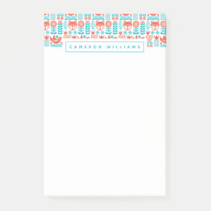 Addieren Sie Ihre Namens  finnische Fox- u. Post-it Klebezettel