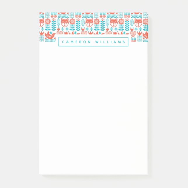 Addieren Sie Ihre Namens| finnische Fox- u. Post-it Klebezettel (Vorderseite)