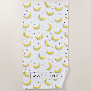 Addieren Sie Ihre Namens geometrischen Bananen Strandtuch