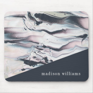 Addieren Sie Ihre Namens  marmornde v-Ernte Mousepad