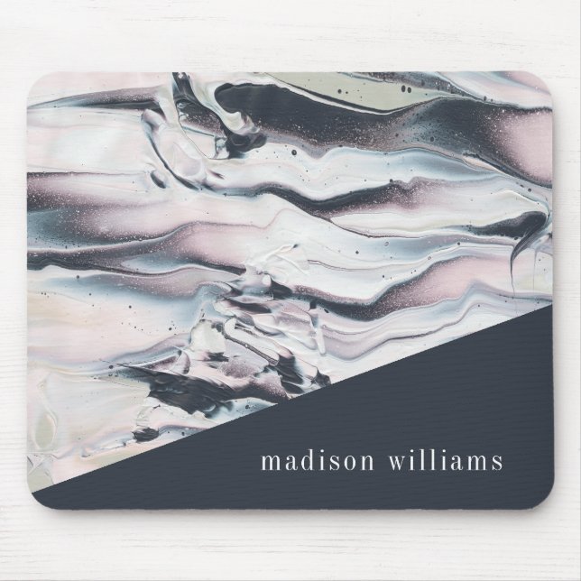 Addieren Sie Ihre Namens| marmornde v-Ernte Mousepad (Vorne)