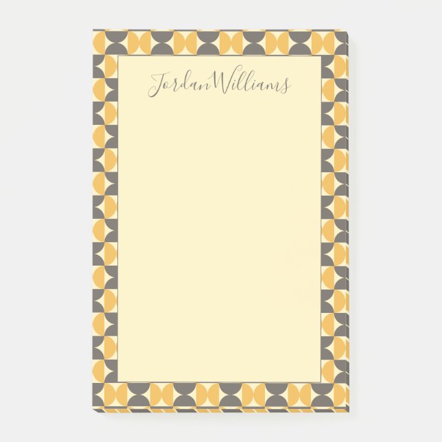 Addieren Sie Ihre Namens| Mitte des Jahrhunderts Post-it Klebezettel (Vorderseite)