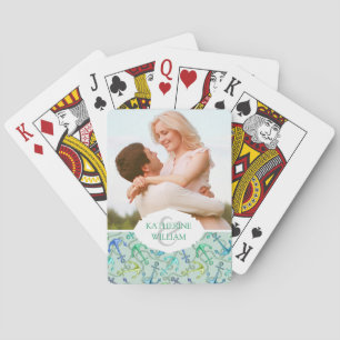 Addieren Sie Ihre Namens  Seeanker und Seil-Muster Spielkarten