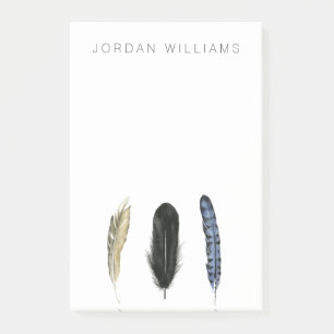 Addieren Sie Ihre Namens  weichen Federn I Post-it Klebezettel