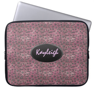 Addieren Sie Ihre rosa Designer-Laptop-Namenshüls Laptopschutzhülle