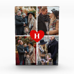 Addieren Sie Ihren eigenen Foto-Herz-mit Monogramm Fotoblock