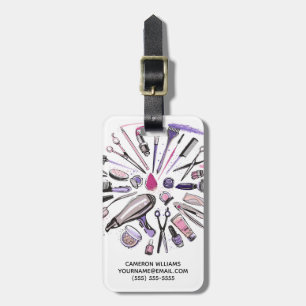 Addieren Sie Ihren Namens  Make-upkreis-Entwurf Gepäckanhänger