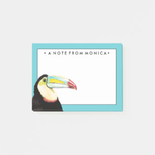 Addieren Sie Ihren Namens  tropischen Toucan Vogel Post-it Klebezettel