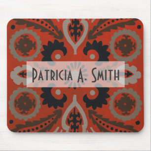 Addieren Sie Ihren Namens  Zinnober Suzani II Mousepad