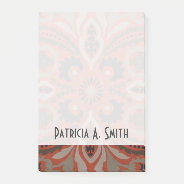 Addieren Sie Ihren Namens| Zinnober Suzani II Post-it Klebezettel (Vorderseite)