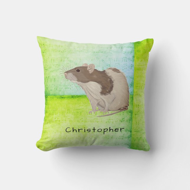 Addieren Sie Ihren Namensratten-Entwurf Kissen (Vorderseite)