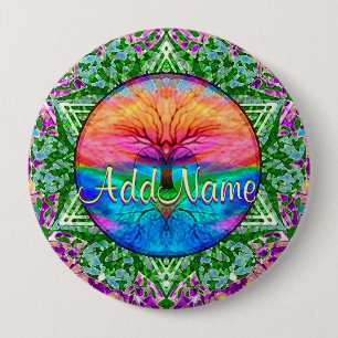 Addieren Sie Regenbogen-Herz-Baum des Namen-  Button