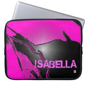 Addieren Sie rosa Namenslatex prägen Laptopschutzhülle
