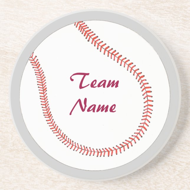 Addieren Sie Team-Namensbaseball-Untersetzer Sandstein Untersetzer (Vorne)